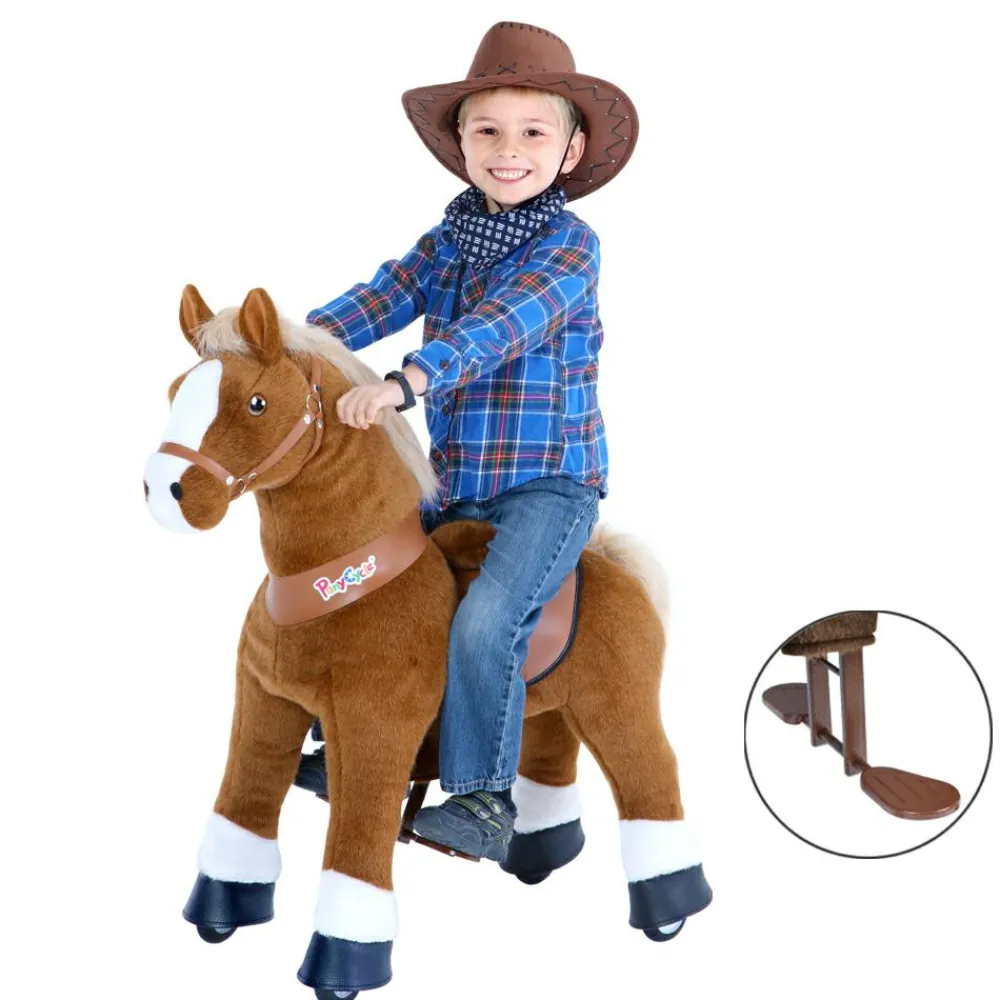 Grovmotorik<PonyCycle Rid Selv - Hest, lysebrun m. hvid blis, Medium
