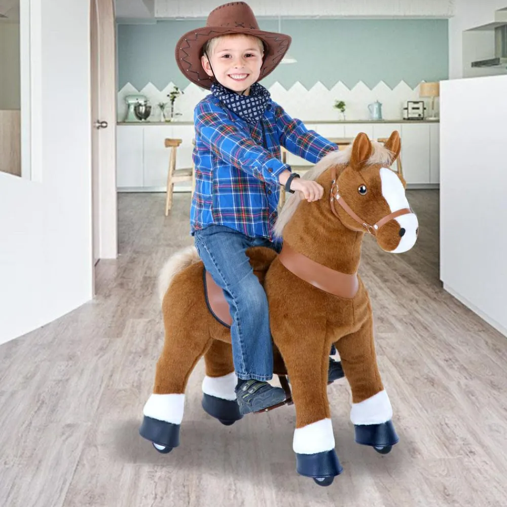 Grovmotorik<PonyCycle Rid Selv - Hest, lysebrun m. hvid blis, Medium