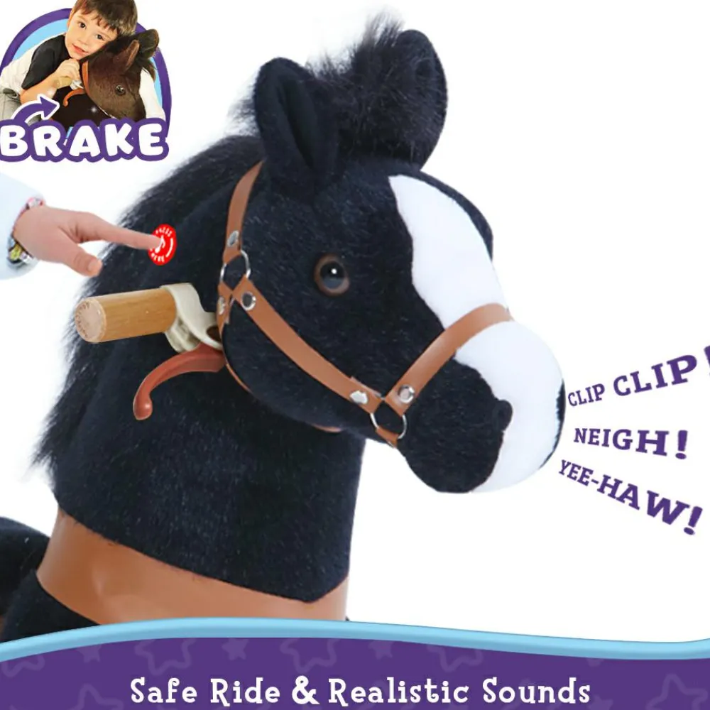 Grovmotorik<PonyCycle Rid Selv - Hest, sort m. hvid blis, Medium