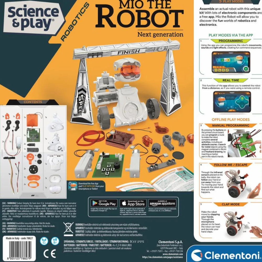 Interaktivt Legetøj|Robot Legetøj<Clementoni Robotten Mio - Next Generation