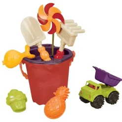 Udeleg|Strand- & Sandlegetøj<B. Toys Sandleg - Spandsæt med 8 dele - Rød