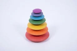 Trælegetøj|Montessori<tickit® Sansesten af træ - Regnbue, 7 stk