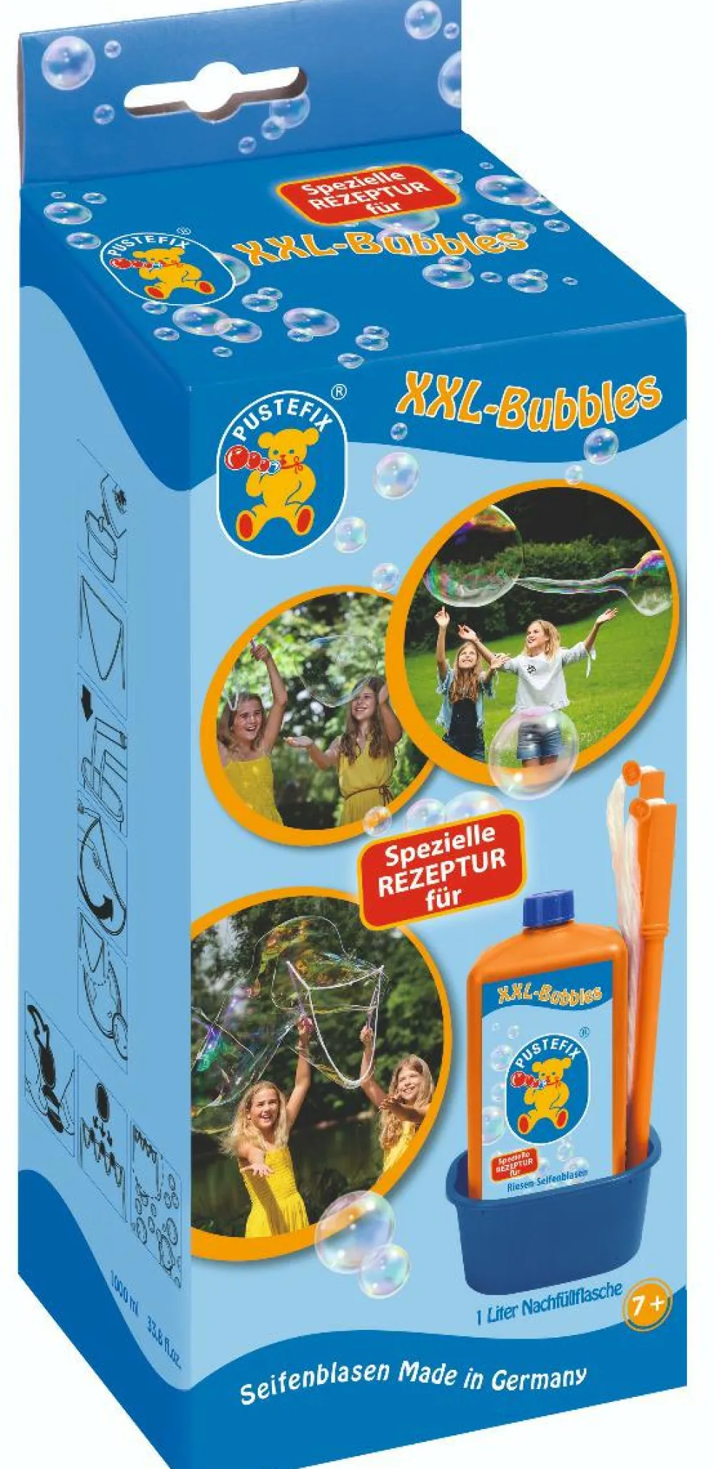 Udeleg<Pustefix Sæbebobler XXL - Tristring + 1.000 ml