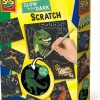 Dinosaur Legetøj|Tegne- & Malegrej<SES Creative Scratch kort - Glow in the dark dinosaurer