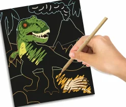 Dinosaur Legetøj|Tegne- & Malegrej<SES Creative Scratch kort - Glow in the dark dinosaurer