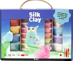 Påske|Kreativ Leg<Creativ Company Silk Clay i gaveæske, 28 bøtter + værktøj