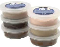 Kreativ Leg<Creativ Company Silk Clay 6 x14 gr. - Beige og brune farver
