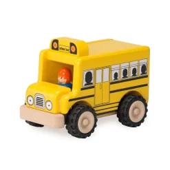 Trælegetøj|Tumlinge Legetøj<Wonderworld Skolebus med gummihjul