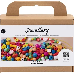Lav Selv Smykker|Kreativ Leg<Creativ Company Smykkekit m. træperler - Glade farver