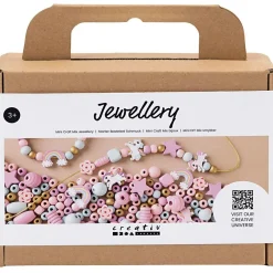 Lav Selv Smykker|Kreativ Leg<Creativ Company Smykkekit m. træperler - Pastelfarver