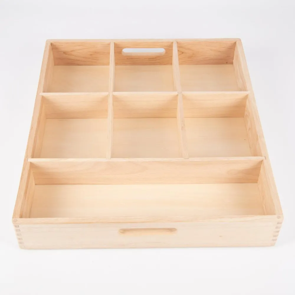 Trælegetøj|Montessori<tickit® Sorteringsbakke af træ, 7 rum