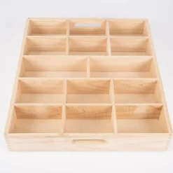 Trælegetøj|Montessori<tickit® Sorteringsbakke af træ, 14 rum