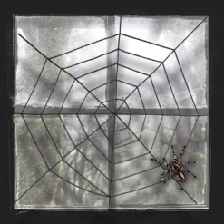 Halloween< Sort spindelvæv Ø150 cm