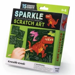 Dinosaur Legetøj|Tegne- & Malegrej<Crocodile Creek Sparkle Scratch Art - Dinosaurer