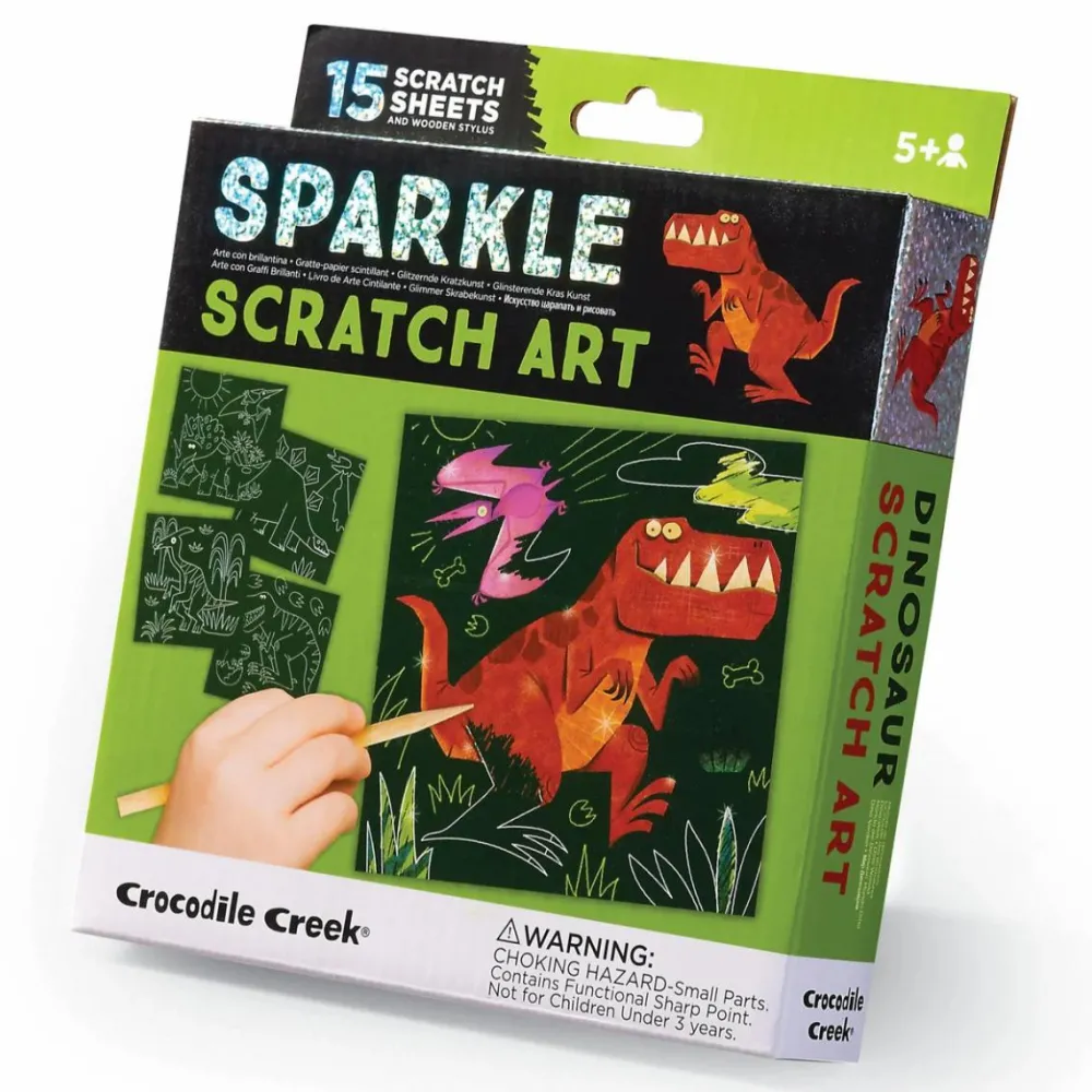 Dinosaur Legetøj|Tegne- & Malegrej<Crocodile Creek Sparkle Scratch Art - Dinosaurer