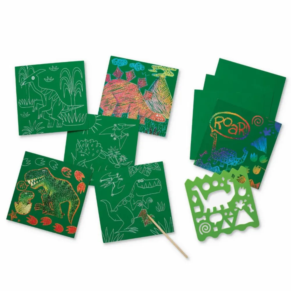 Dinosaur Legetøj|Tegne- & Malegrej<Crocodile Creek Sparkle Scratch Art - Dinosaurer