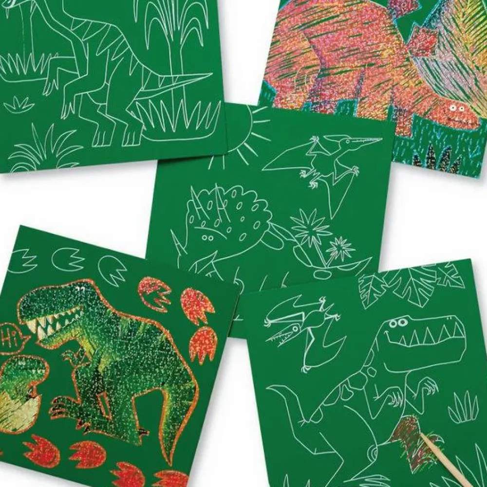 Dinosaur Legetøj|Tegne- & Malegrej<Crocodile Creek Sparkle Scratch Art - Dinosaurer
