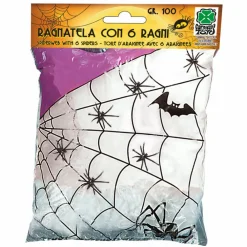 Halloween< Spindelvæv m. edderkopper, 100 gram