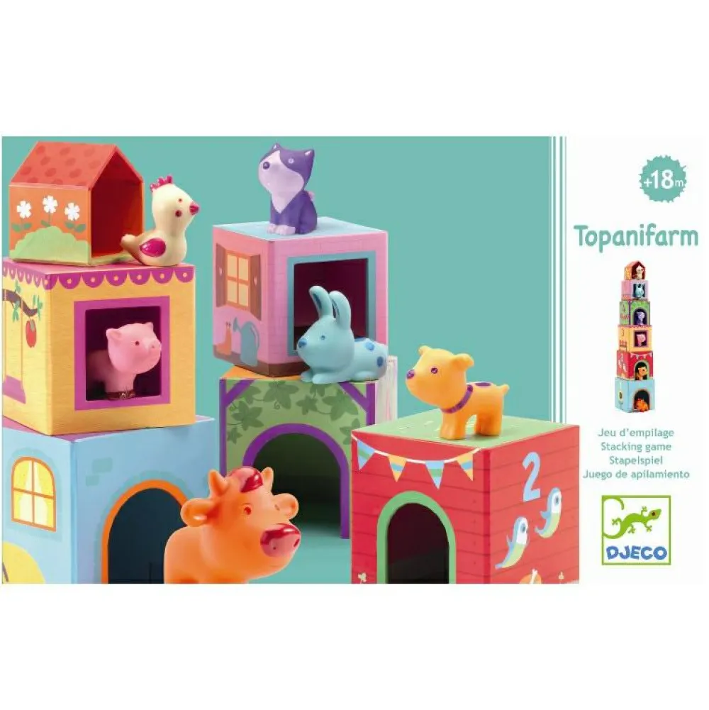 Tumlinge Legetøj|Sorterings- & Stablelegetøj<Djeco Stableklodser - Topanifarm