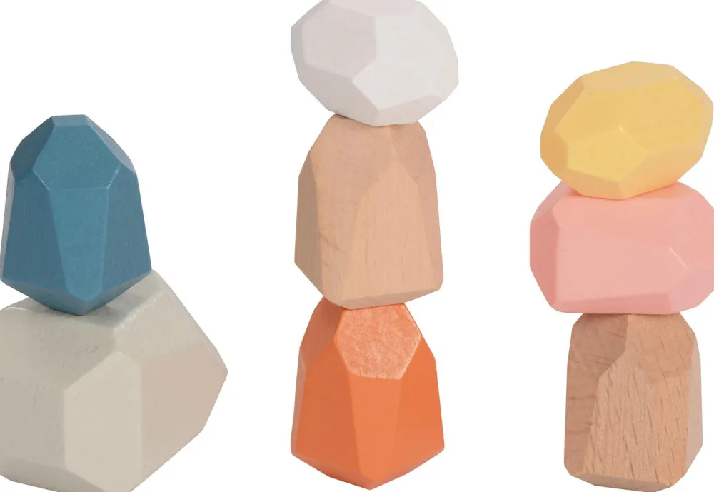 Montessori|Sorterings- & Stablelegetøj< Stablesten af træ, 36 stk