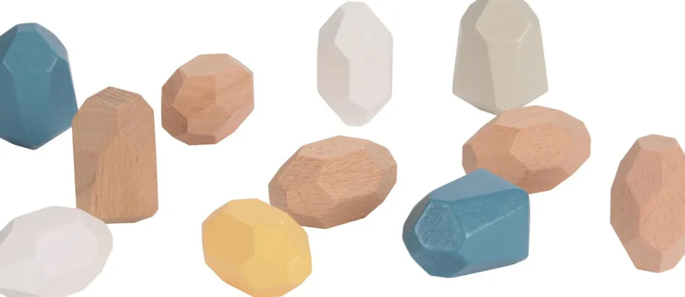 Montessori|Sorterings- & Stablelegetøj< Stablesten af træ, 36 stk