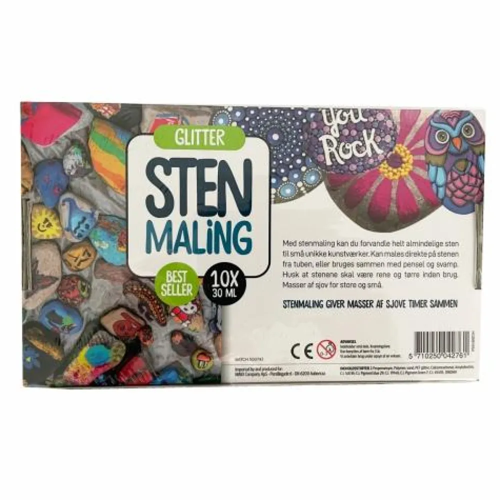 Påske|Legetøj Til Ferien< Stenmaling 10 x 30 ml - Glitter