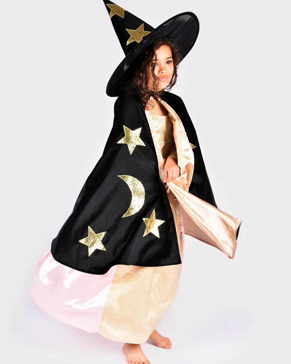 Halloween|Fastelavn<Den Goda Fen Stjernekappe- og hat, str. 3-8 år