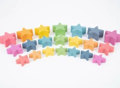 Trælegetøj|Montessori<tickit® Stjerner af træ - Regnbue, 21 stk