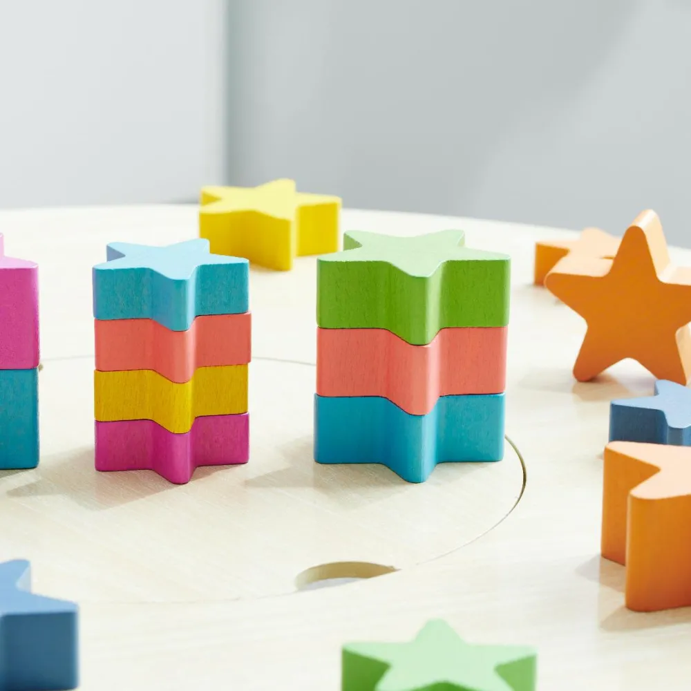 Trælegetøj|Montessori<tickit® Stjerner af træ - Regnbue, 21 stk