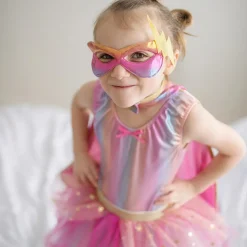 Fastelavn<Great Pretenders Superheltinde pink, str. 4-6 år