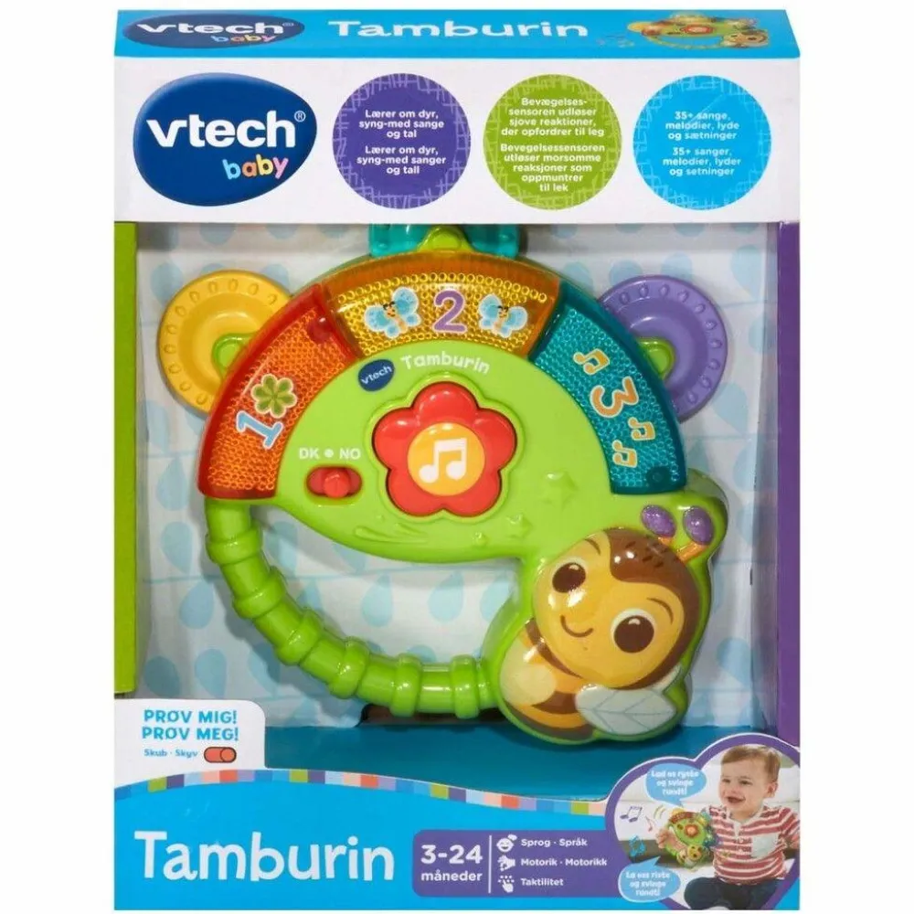 Interaktivt Legetøj|Rangler<vtech Tamburin med lyd og lys