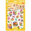 Fastelavn<Djeco Tatoveringer - Farvestrålende blomster