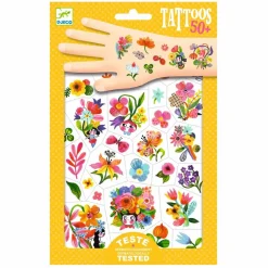Fastelavn<Djeco Tatoveringer - Farvestrålende blomster