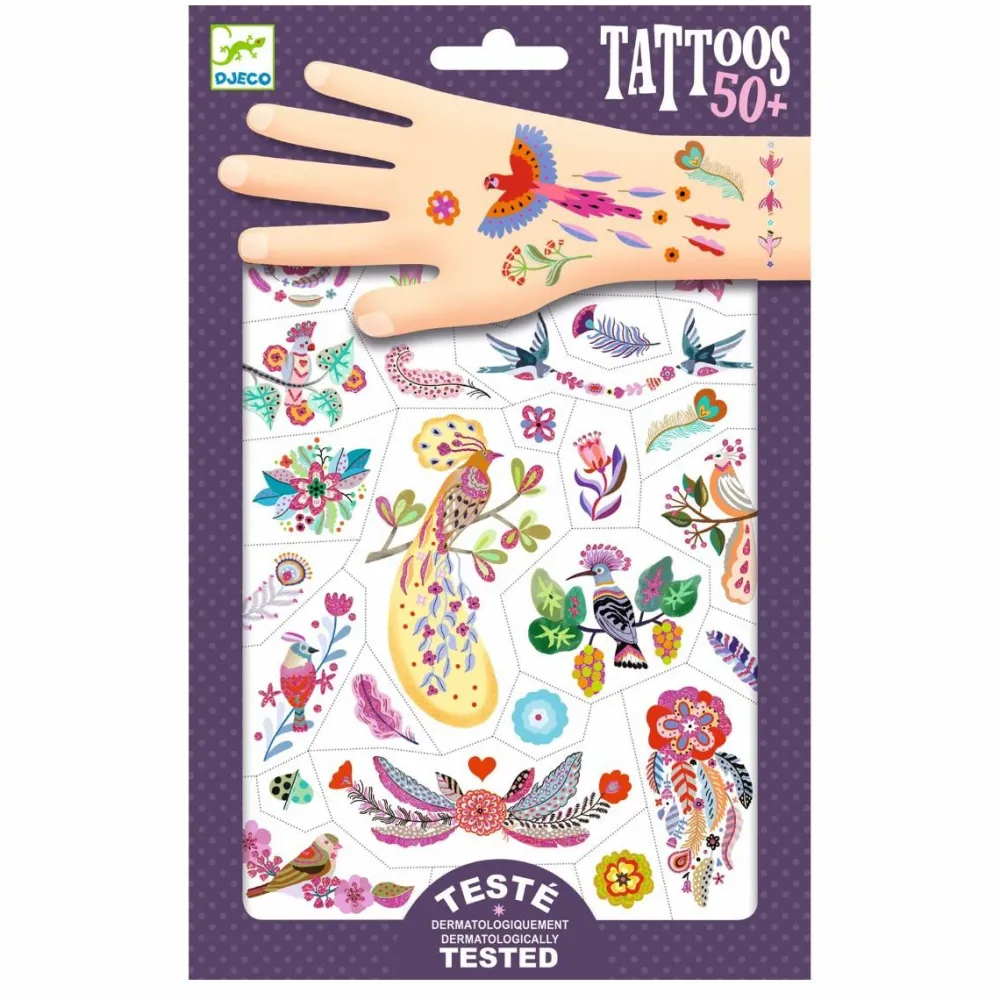 Fastelavn<Djeco Tatoveringer - Fugle