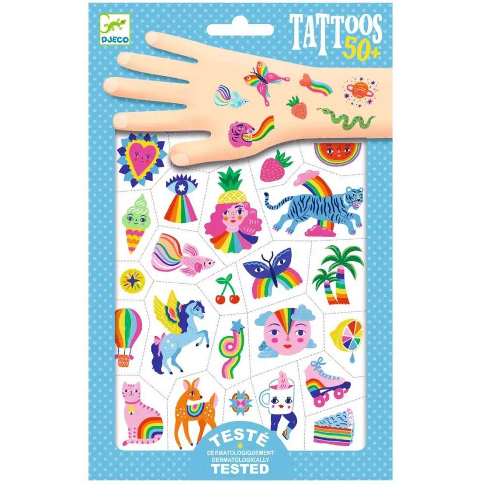 Fastelavn<Djeco Tatoveringer - Regnbuer