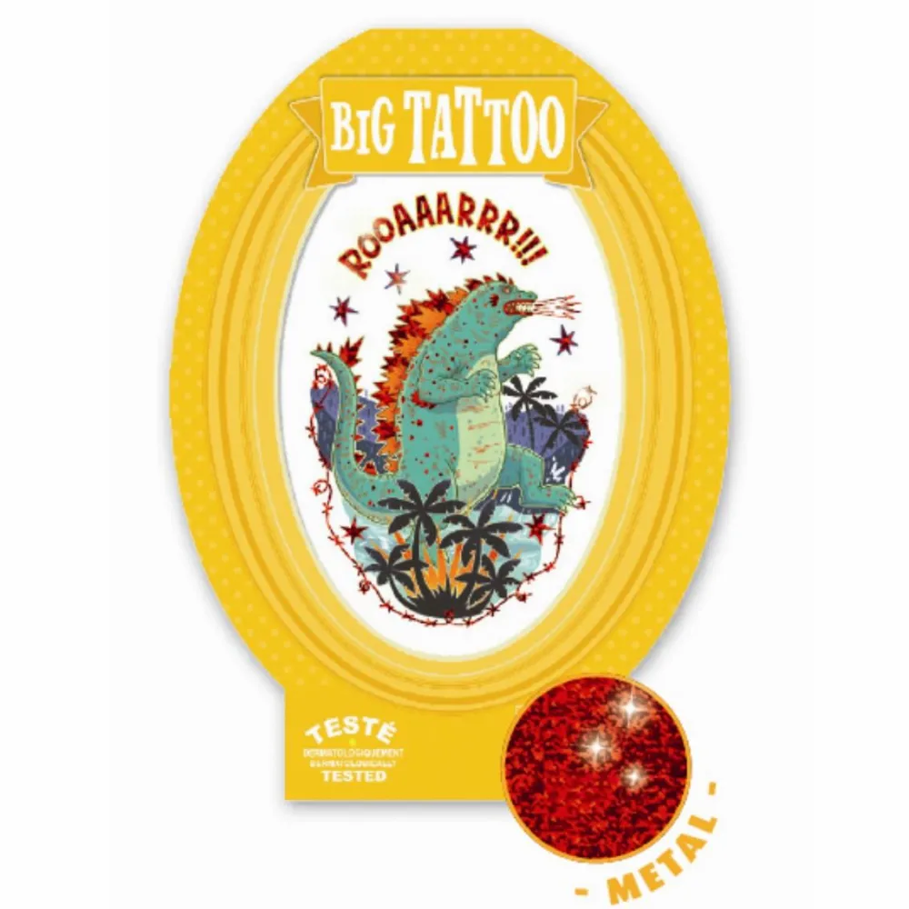 Fastelavn<Djeco Tatovering, Stor - Godzilla