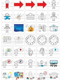 Piktogrammer|Hjælpemidler<Time Timer - Magnetiske piktogrammer, Hverdag