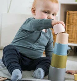 Økologisk Eller Bæredygtig|Sorterings- & Stablelegetøj<Dantoy tiny BIO - Byggebægre, 7 dele