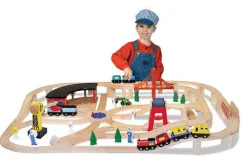 Dukkehus & Legesæt<Melissa & Doug Togbanesæt i træ | 132 dele