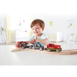Dukkehus & Legesæt<Hape Tog tilbehør - Transporttog m. racerbiler, 6 dele