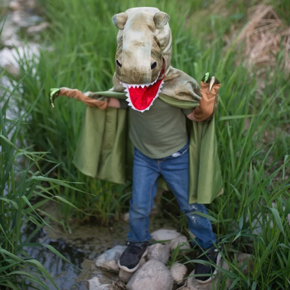 Fastelavn|Dinosaur Legetøj<Great Pretenders T-Rex kappe m. klør - Grøn, str. 4-6 år