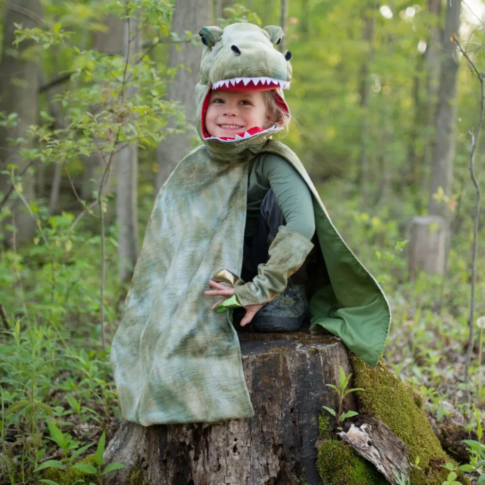 Fastelavn|Dinosaur Legetøj<Great Pretenders T-Rex kappe m. klør - Grøn, str. 4-6 år