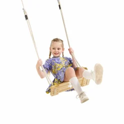 Gynger<DICE Trægynge 44 x 17,5 cm - 6 meter (beige reb)