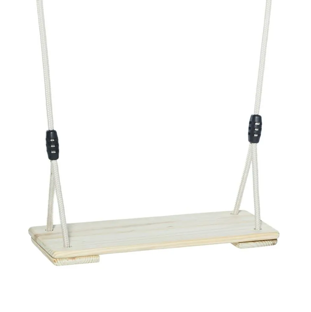 Gynger<DICE Trægynge 44 x 17,5 cm - 6 meter (beige reb)