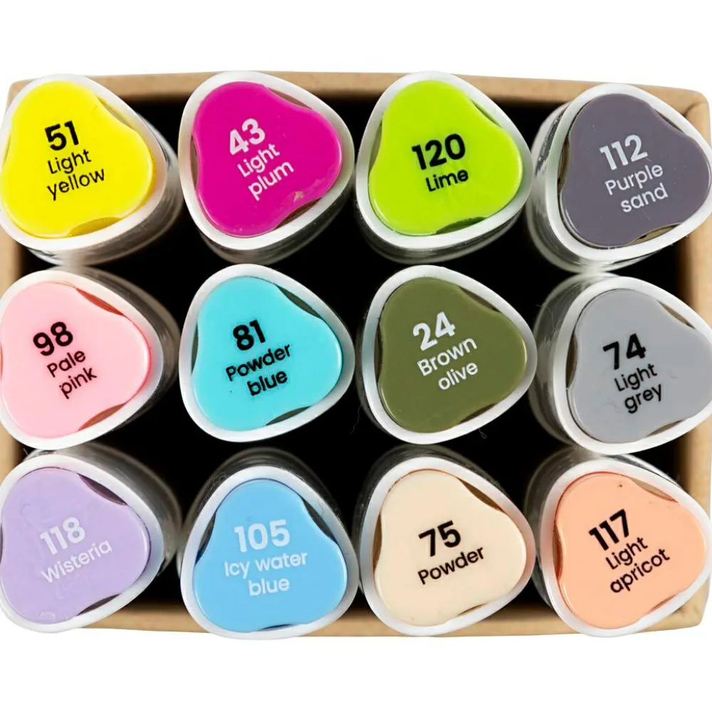 Voksenværk|Påske<Creativ Company Twin Markers - Pastel, 12 stk