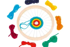 Finmotorik|Kreativ Leg< Væveramme i træ - Rund, Ø 18 cm.