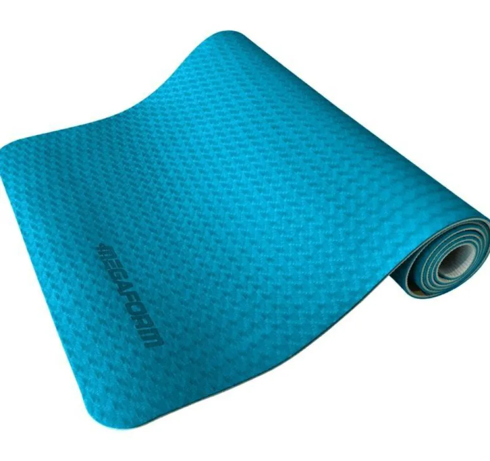 Mindfulness For Børn|Børneyoga< Yogamåtte 183 x 61 cm - Blå/Grå