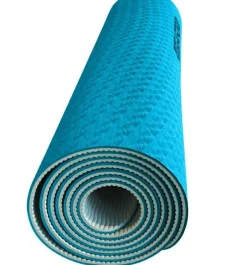 Mindfulness For Børn|Børneyoga< Yogamåtte 183 x 61 cm - Blå/Grå